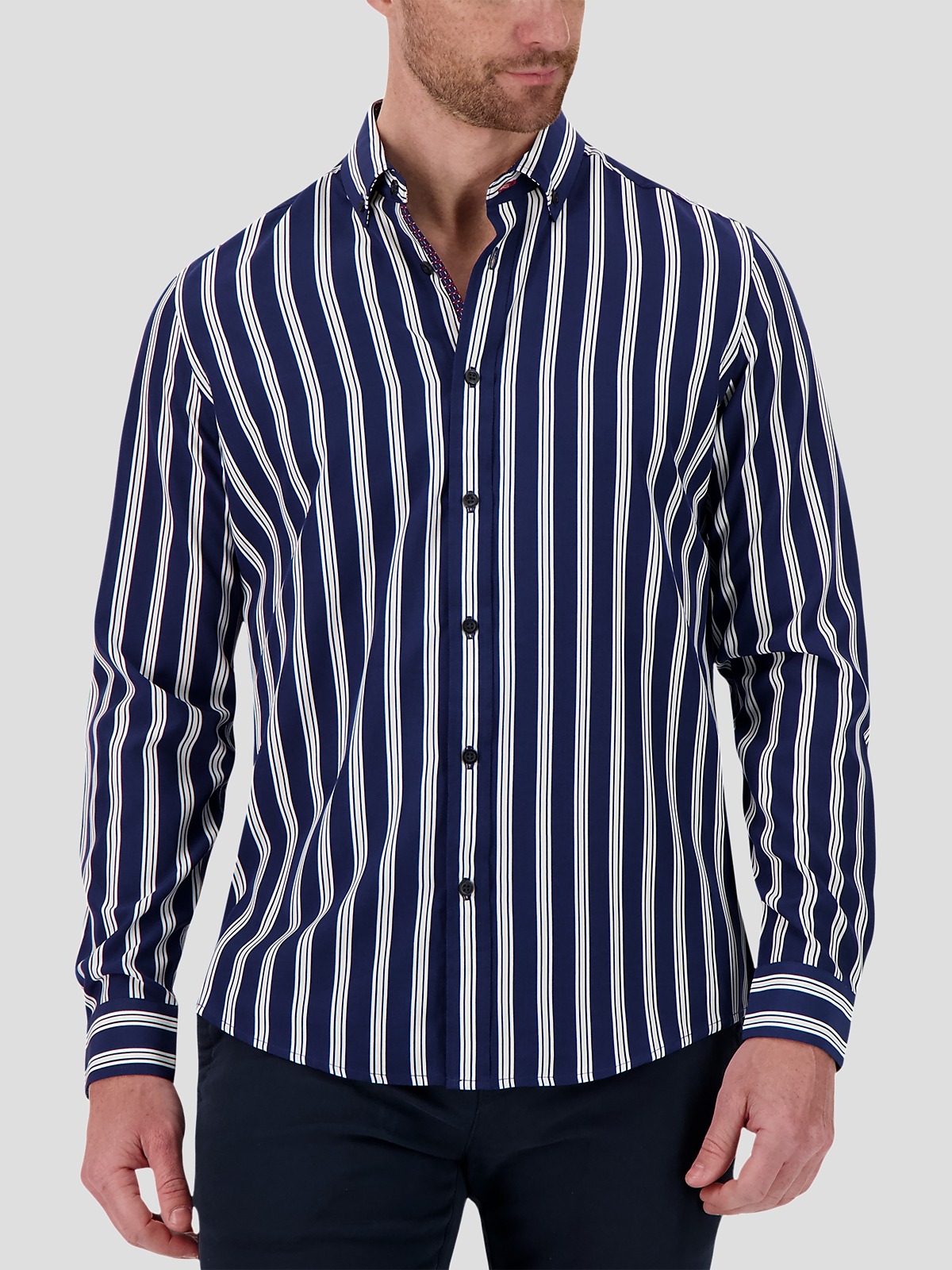 JOSEPH ABBOUD stripe L/S shirt XXL