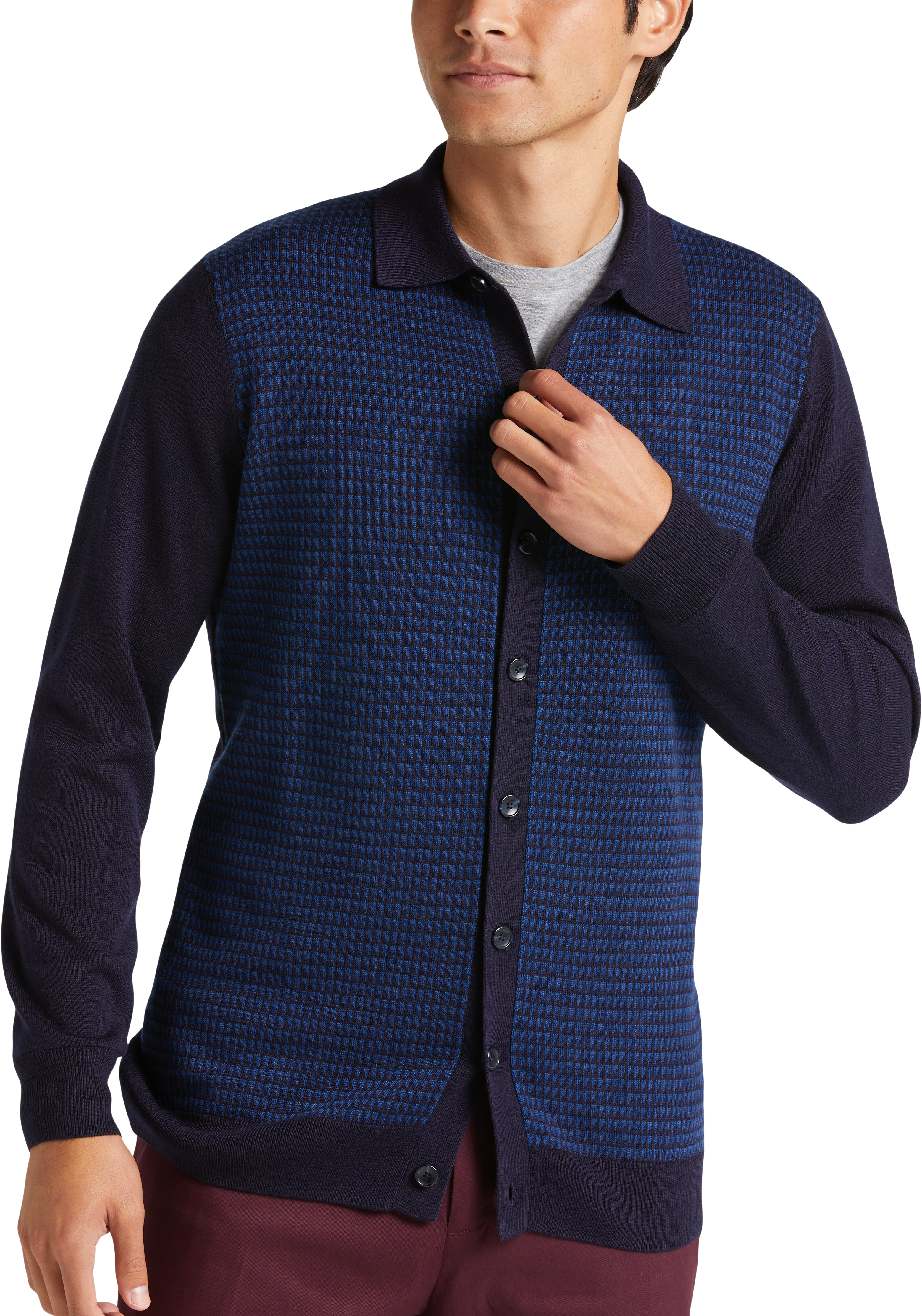 Modern Fit Jacquard Crewneck Sweater