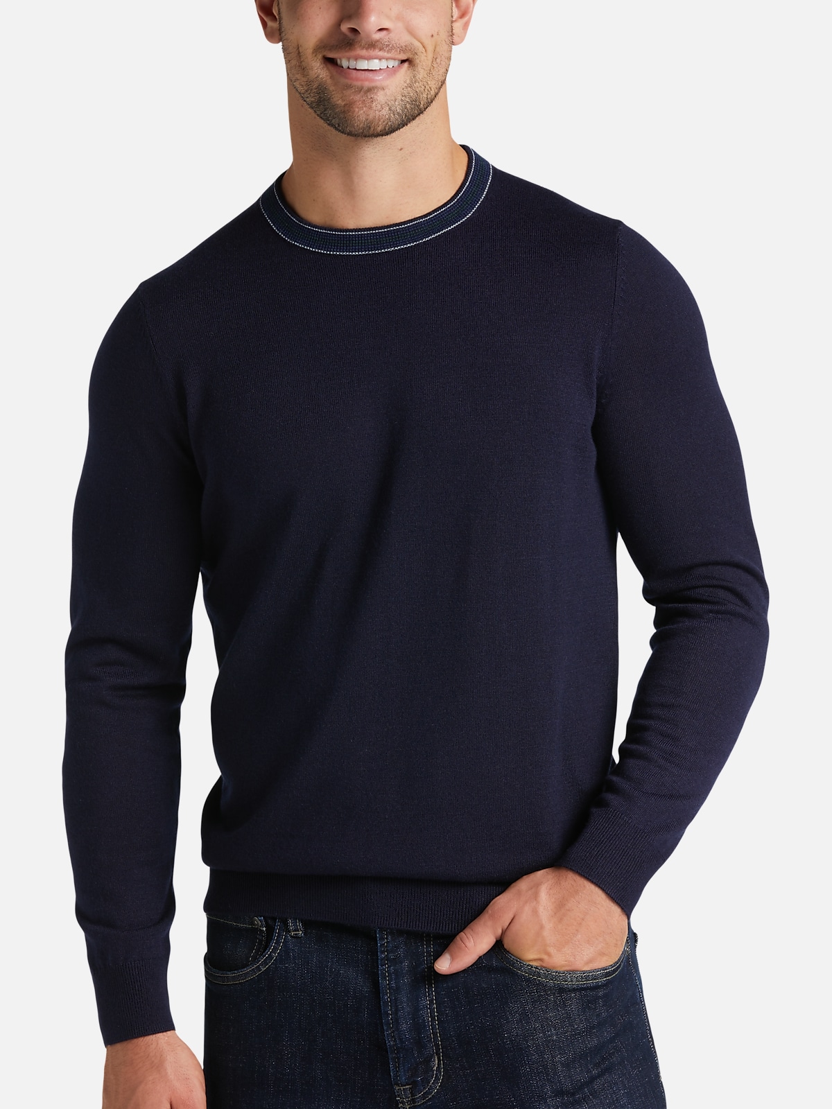 Michael Strahan Modern Fit Crew Neck Long Sleeve T-shirt | Men's | Moores  Clothing