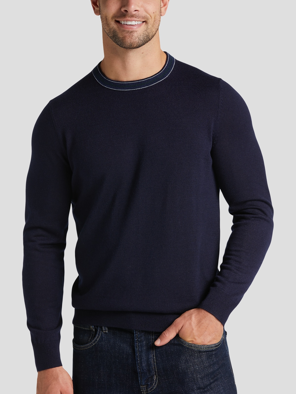 Michael Strahan Modern Fit Crew Neck Long Sleeve T-shirt | Men's | Moores  Clothing