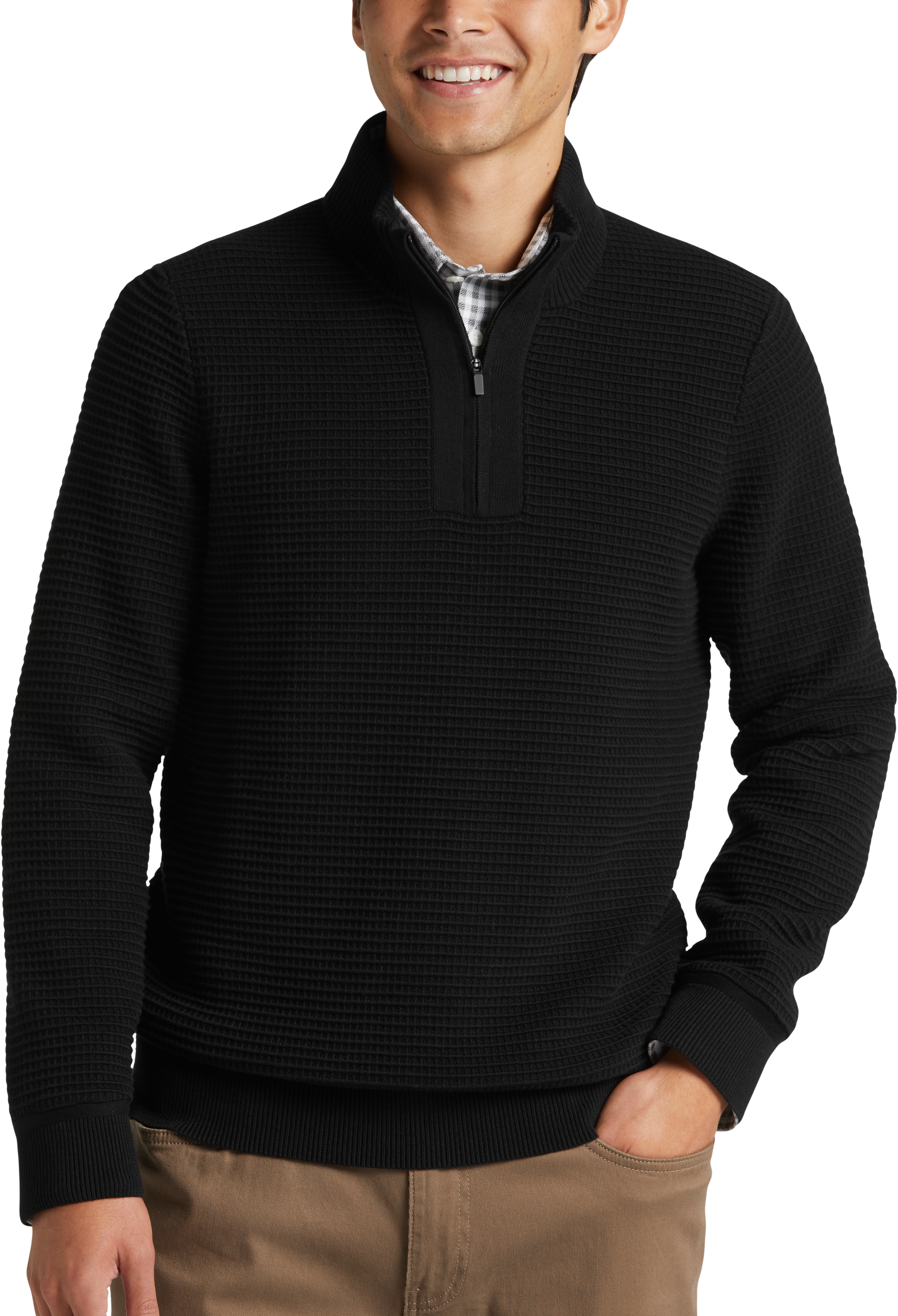 Awearness Kenneth Cole Slim Fit 1 4 Zip Sweater Quarter Zip Men s Wearhouse
