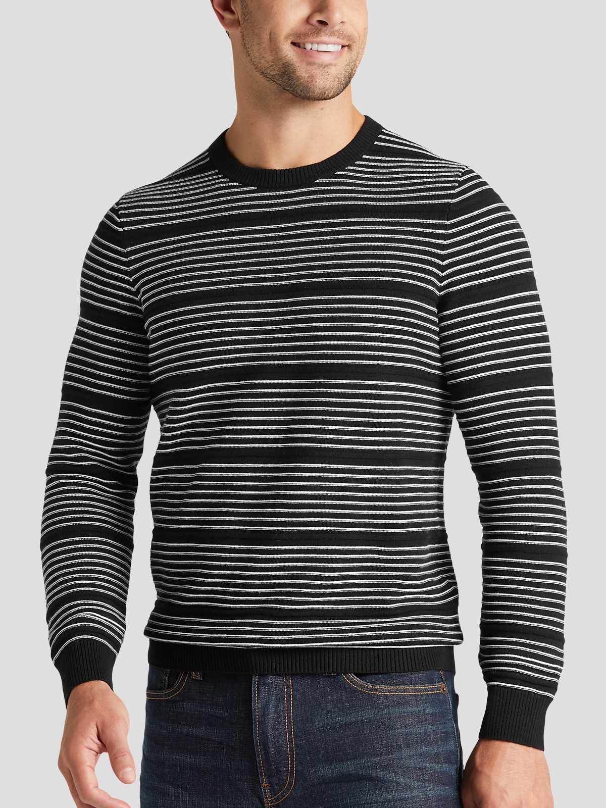 Awearness Kenneth Cole Slim Fit Crew Neck Long Sleeve T-Shirt