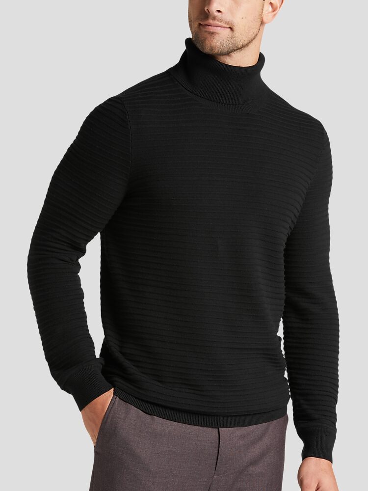 Buy Black Slim Fit Turtleneck Sweater by  with Free Shipping