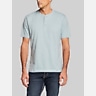 Weatherproof Vintage Regular Fit Suede Microstripe Short Sleeve Henley