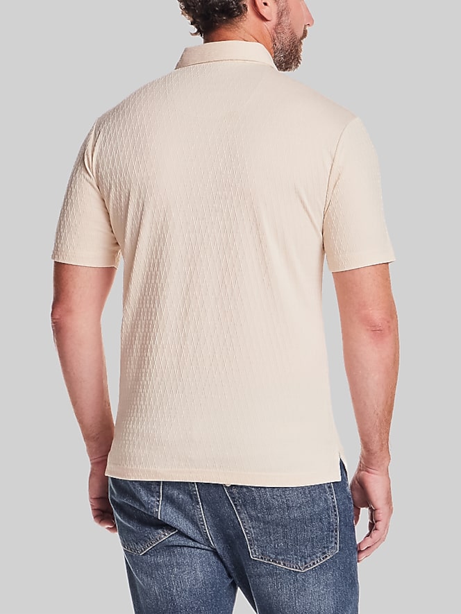 Weatherproof Vintage Regular Fit Diamond Texture Short Sleeve Polo