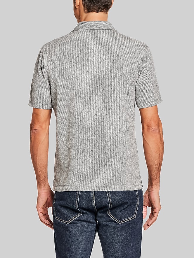 Weatherproof Vintage Regular Fit Diamond Jacquard Short Sleeve Polo