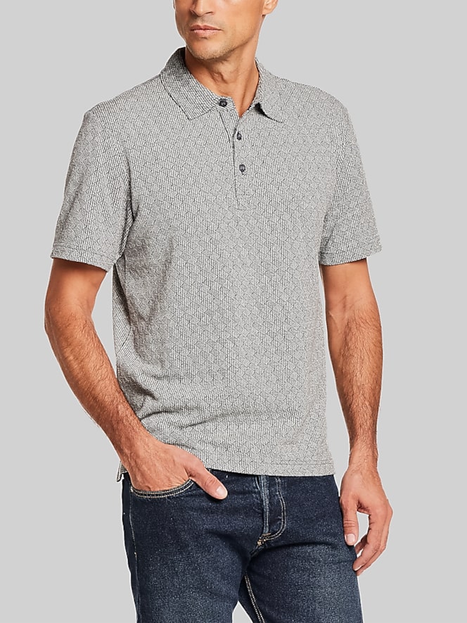 Weatherproof Vintage Regular Fit Diamond Jacquard Short Sleeve Polo