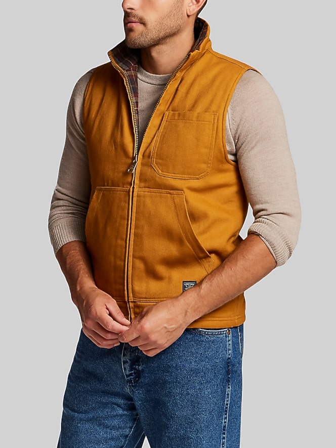 Weatherproof Vintage Plaid Flannel-Lined Canvas Vest