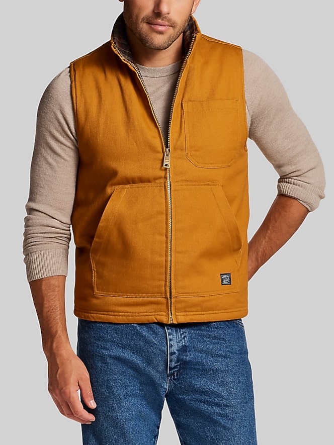 Weatherproof Vintage Plaid Flannel-Lined Canvas Vest