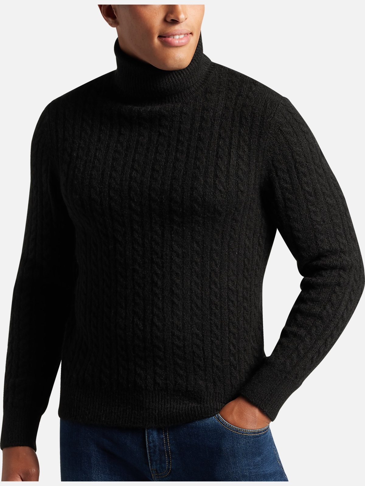 Paisley & Gray Slim Fit Cable Knit Turtleneck Sweater | New Arrivals ...