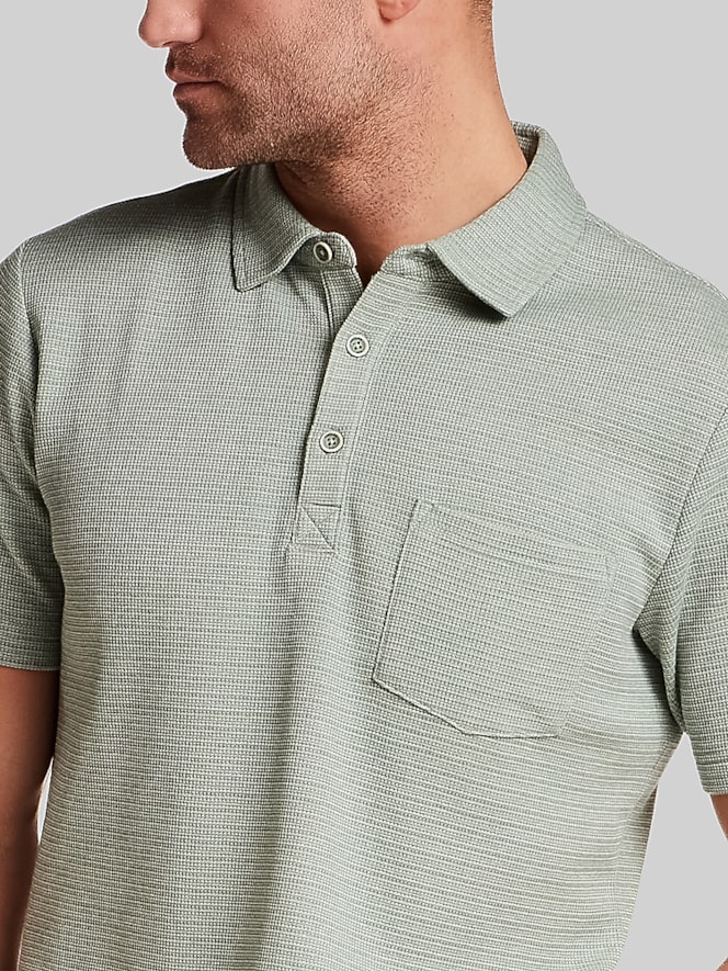 Weatherproof Vintage Regular Fit Variegated Microstripe Short Sleeve Polo