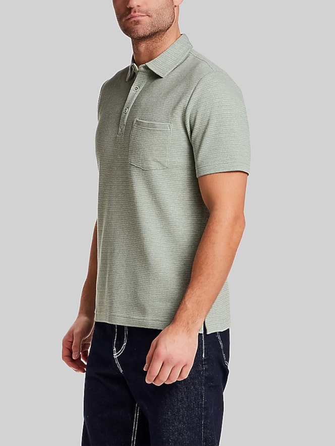 Weatherproof Vintage Regular Fit Variegated Microstripe Short Sleeve Polo