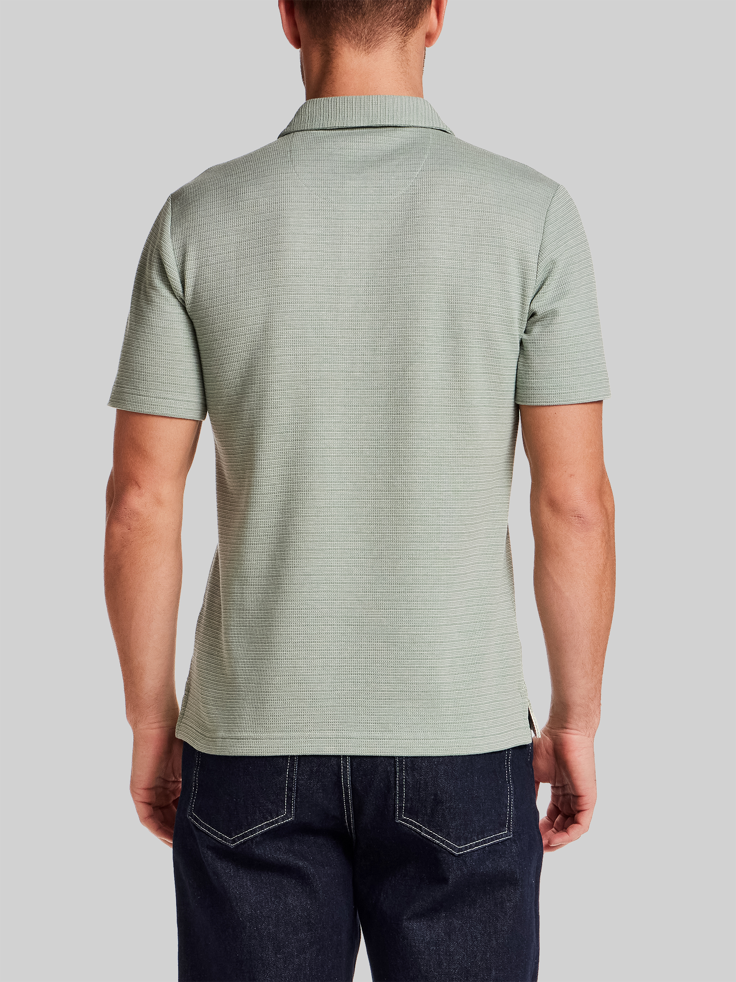Regular Fit Variegated Microstripe Short Sleeve Polo