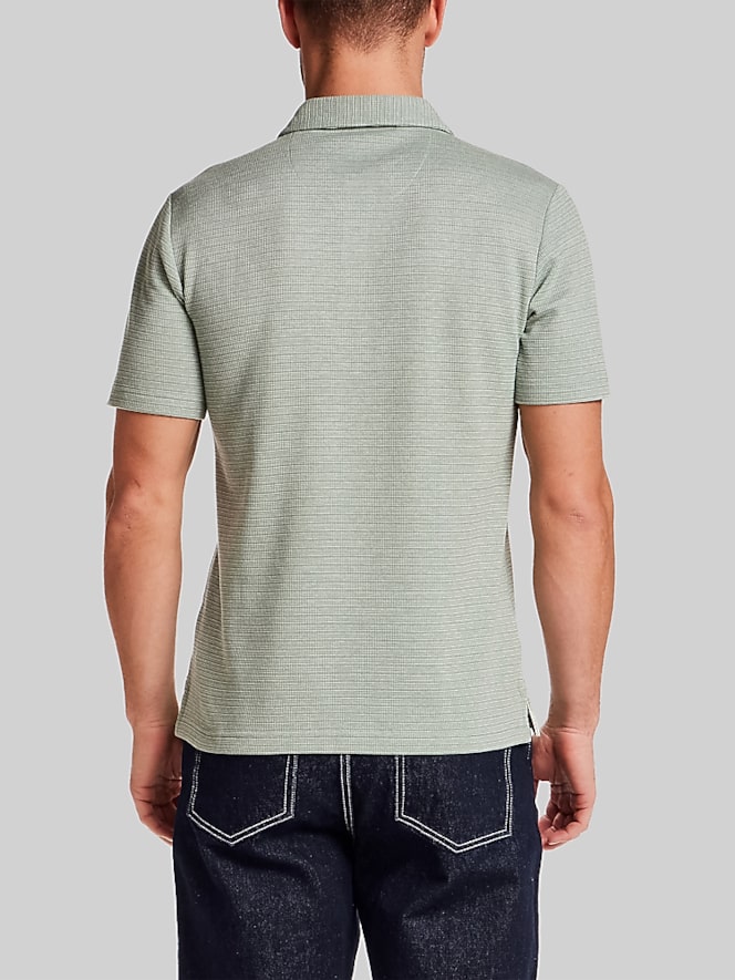 Weatherproof Vintage Regular Fit Variegated Microstripe Short Sleeve Polo