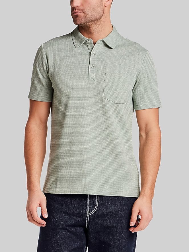 Weatherproof Vintage Regular Fit Variegated Microstripe Short Sleeve Polo