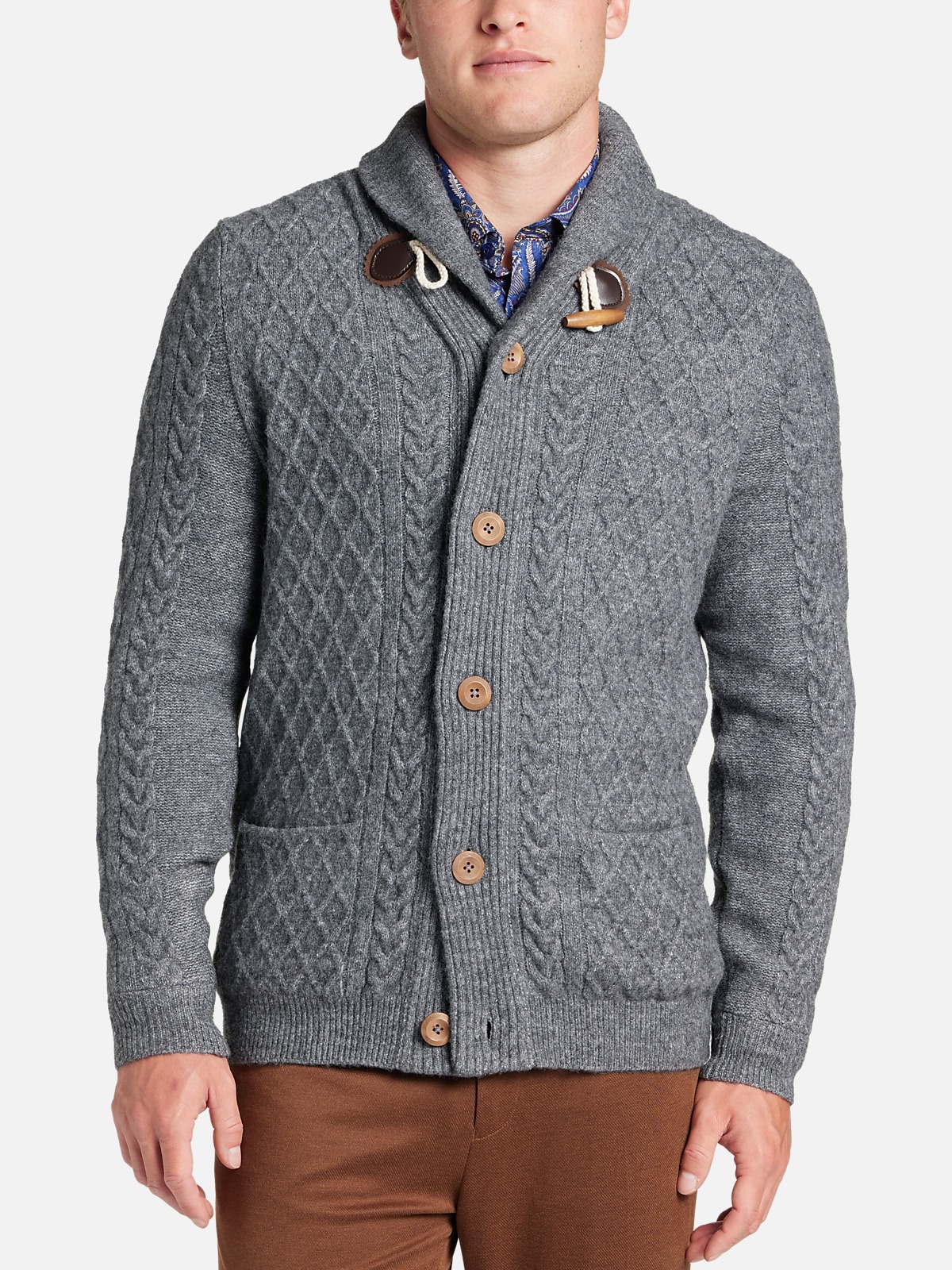 Paisley & Gray Slim Fit Toggle Collar Cardigan Sweater | All Sale| Men ...