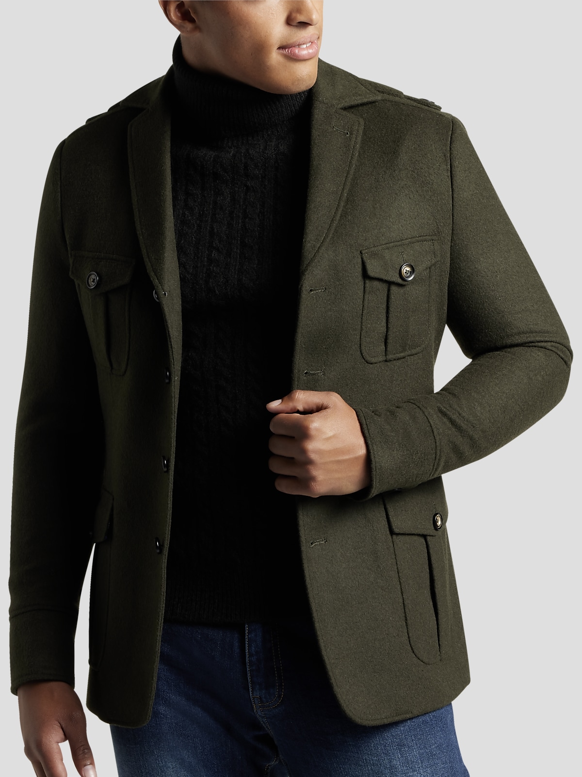 Gray military jacket outlet