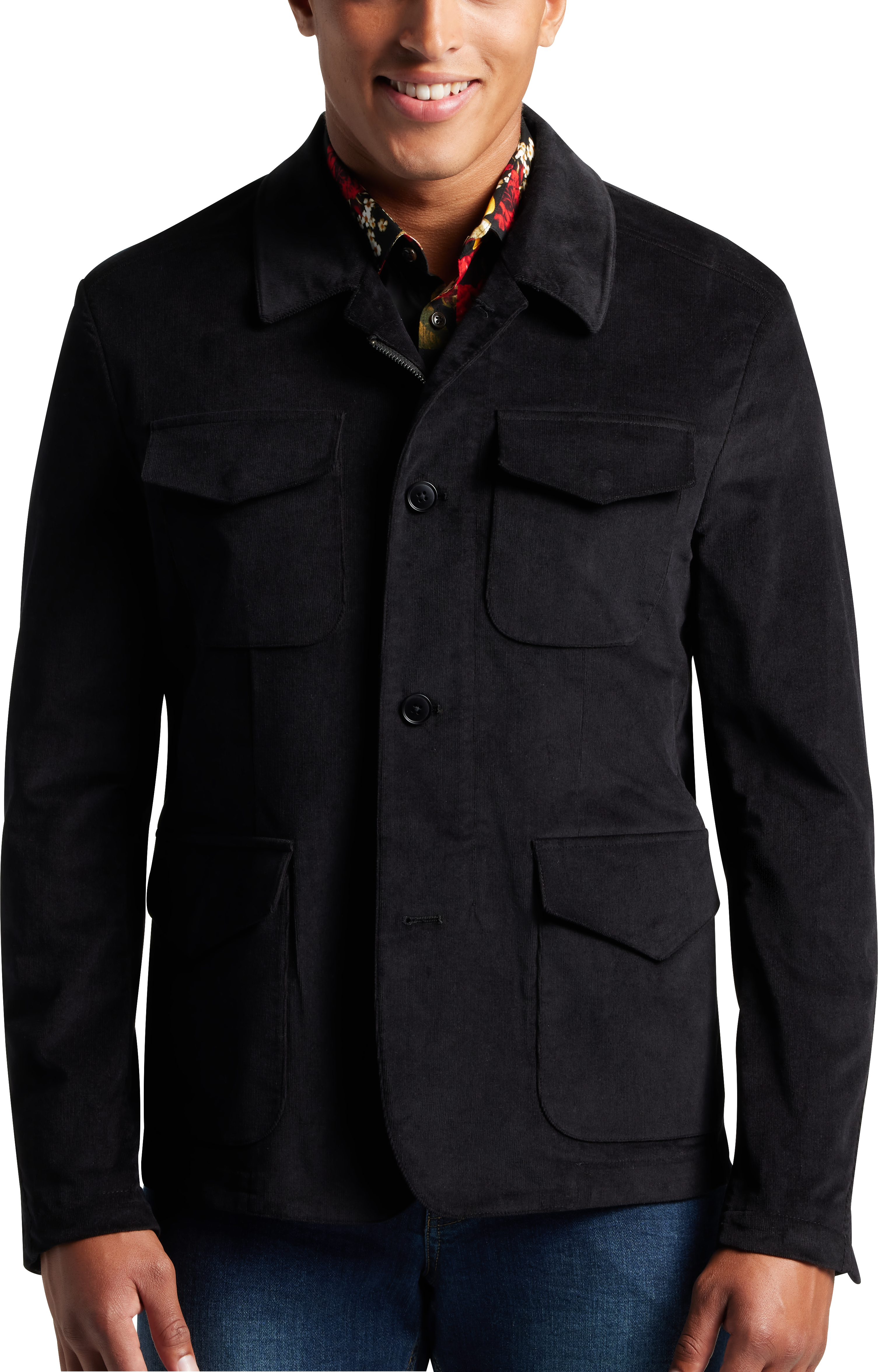 P&G BLACK CORD FIELD JACKET FULL ZIP