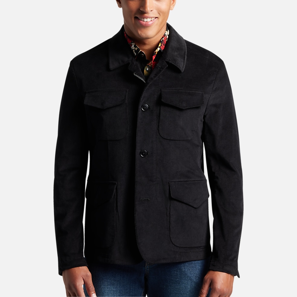 P&G BLACK CORD FIELD JACKET FULL ZIP