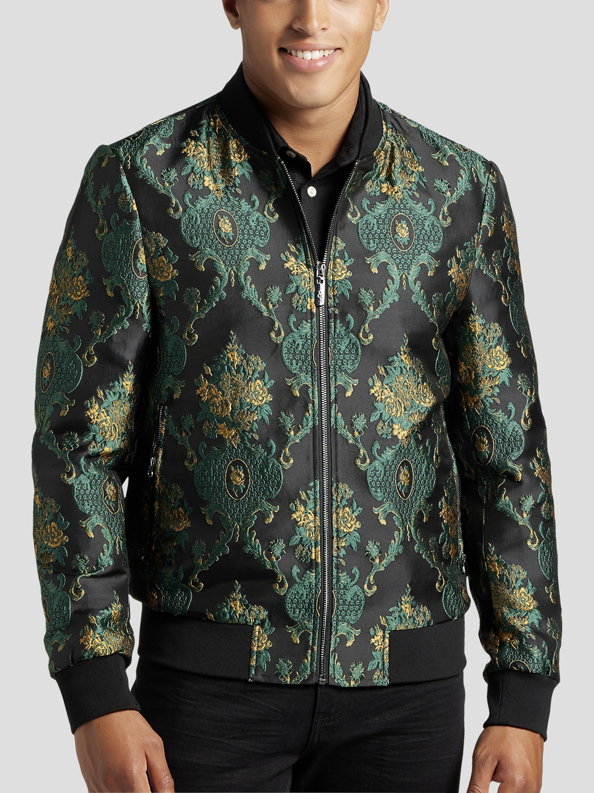 Source Custom Tapestry Zip Up Jackets Plus Size Men's Designer