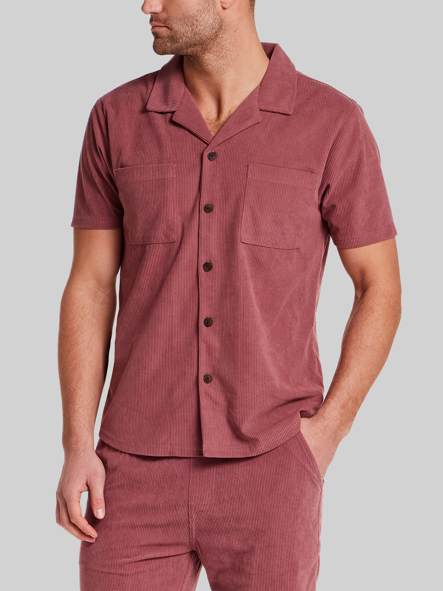 Regular Fit Corduroy Camp Shirt
