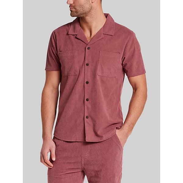 Weatherproof Vintage Men's Regular Fit Corduroy Camp Shirt Brown