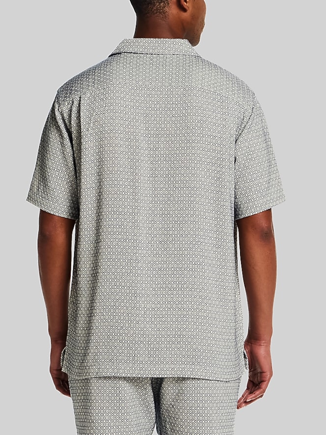 Weatherproof Vintage Regular Fit Jacquard Short Sleeve Button Up Shirt