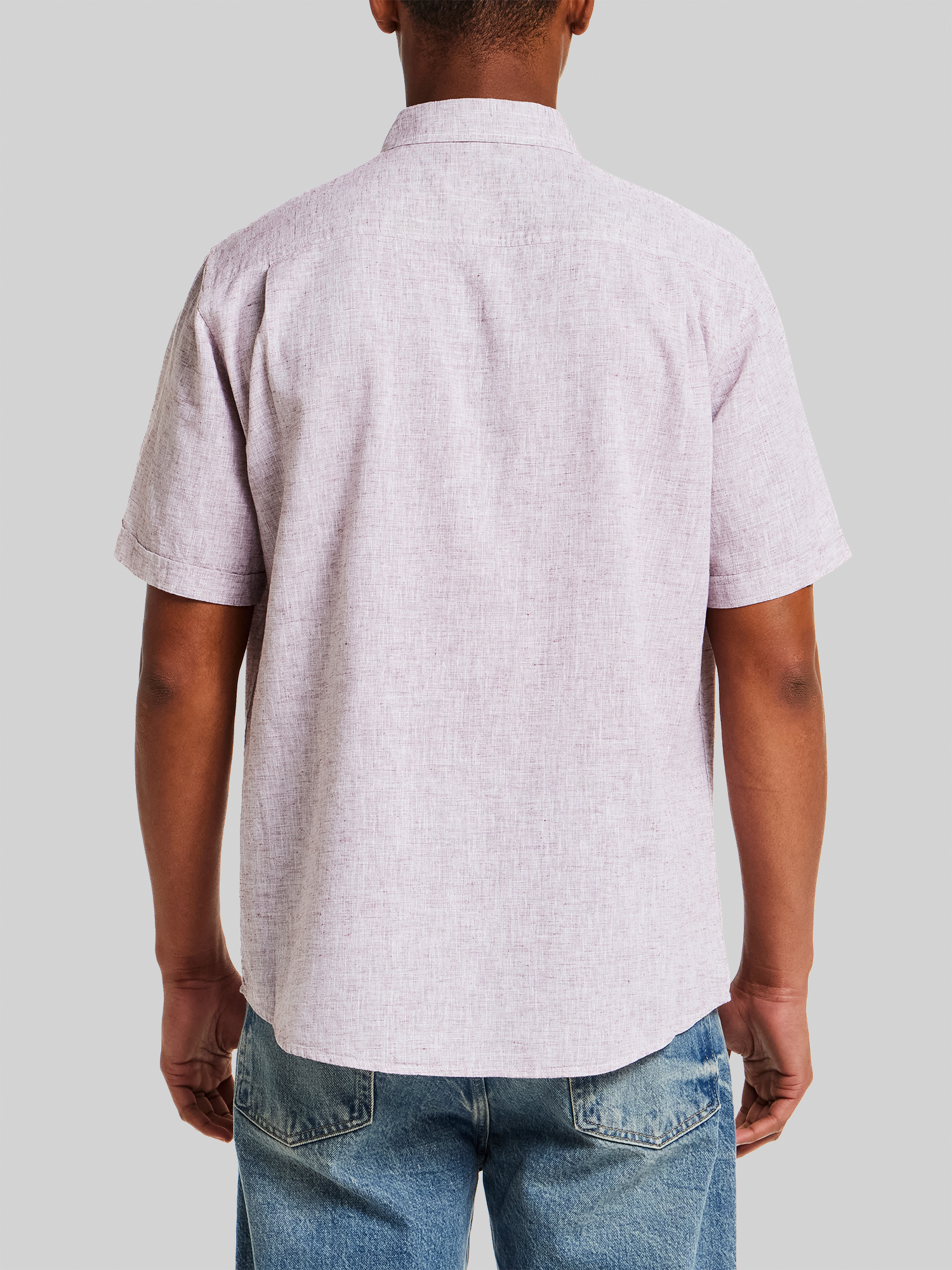 Regular Fit Mixy Solid Woven Short Sleeve Shirt