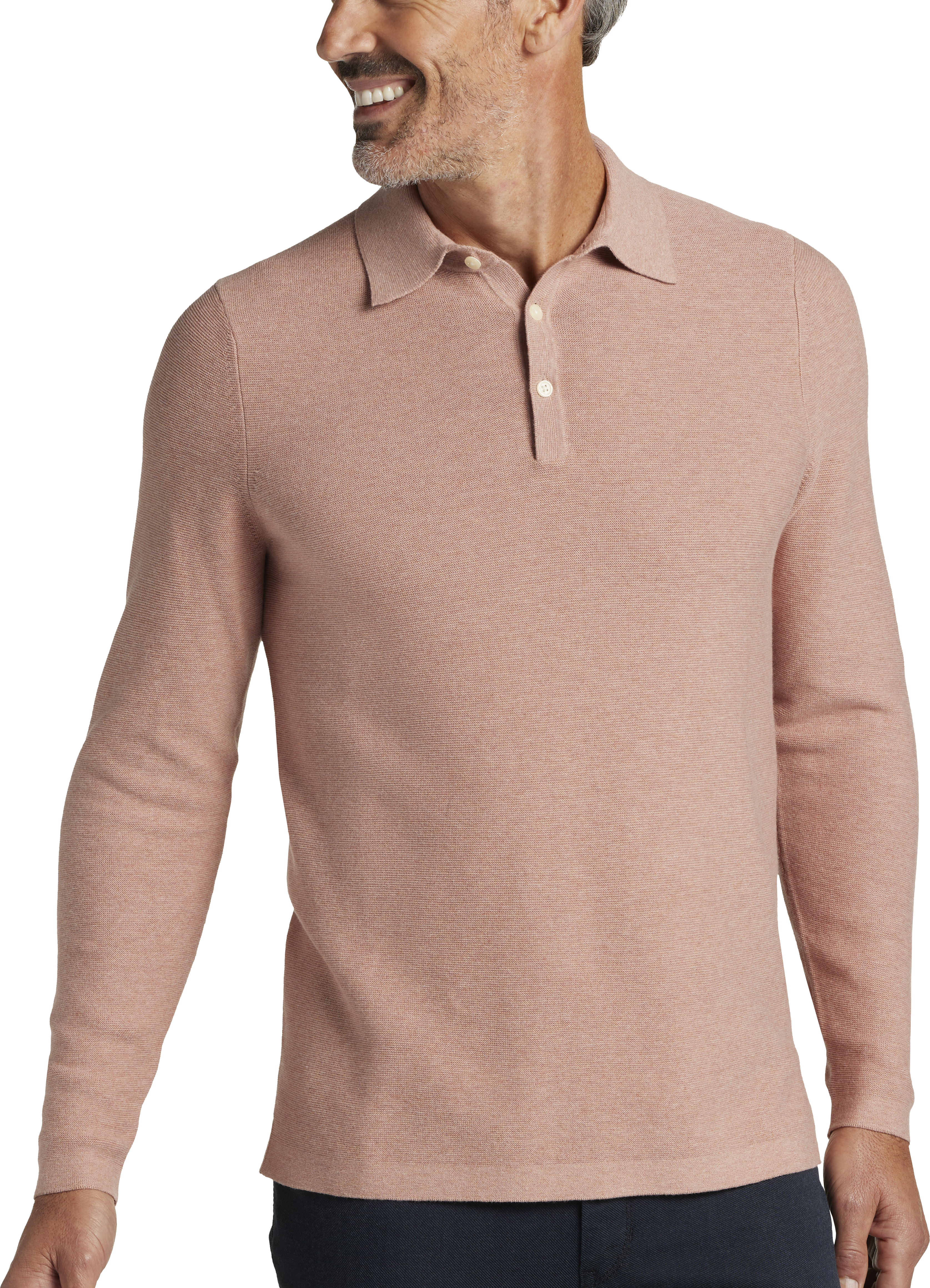 Modern Fit Long Sleeve Knit Polo