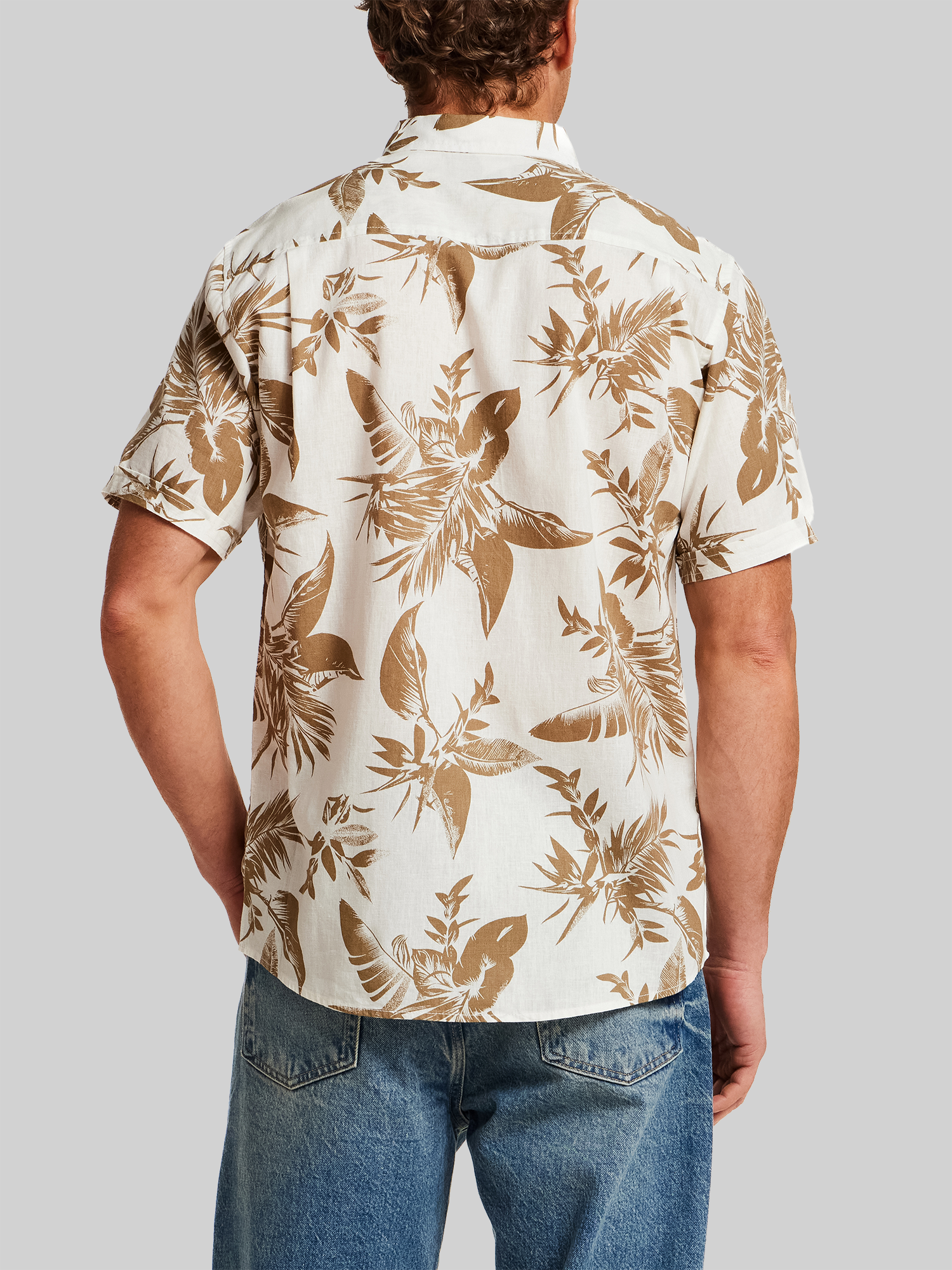 Regular Fit Artistic Floral Short Sleeve Button Up Shirt