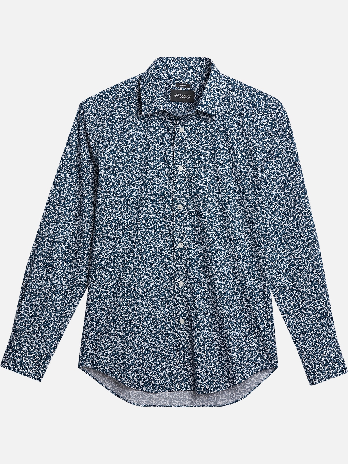 Awearness Kenneth Cole Slim Fit Floral Spread Collar Sport Shirt | All ...