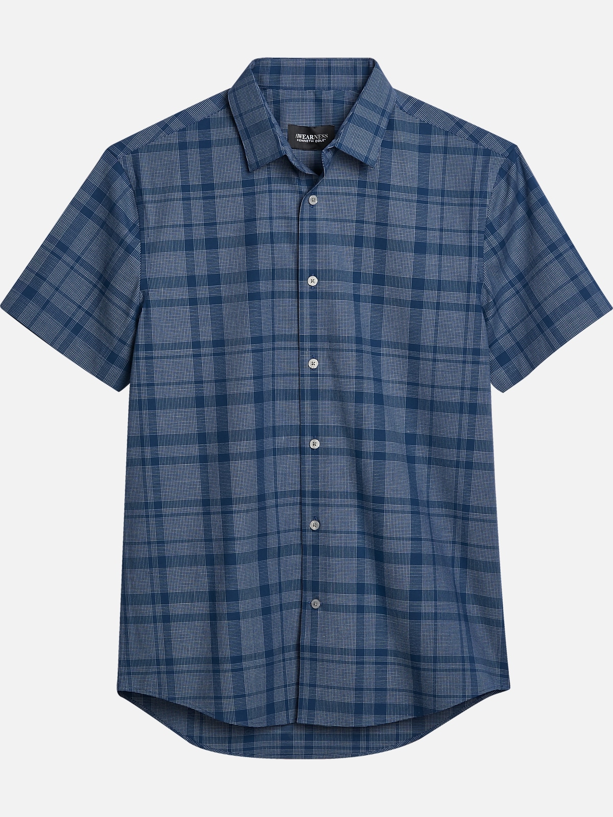 Awearness Kenneth Cole Slim Fit Plaid Short Sleeve Sport Shirt | All ...