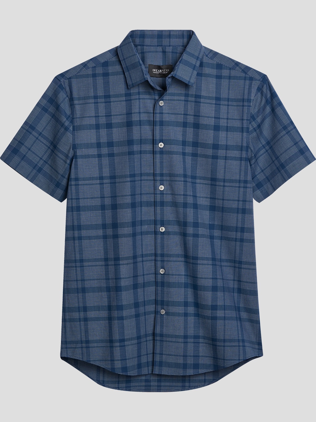 Awearness Cole Slim Fit Plaid Short Sleeve Sport Shirt Sport