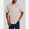Weatherproof Vintage Regular Fit Modern Floral Short Sleeve Button Up Shirt