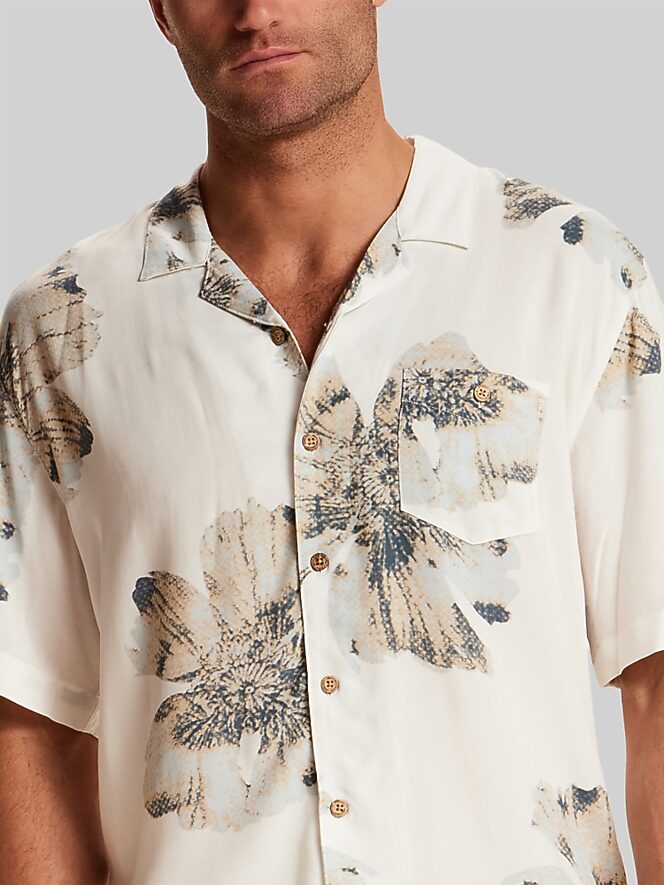 Weatherproof Vintage Regular Fit Short Sleeve Camp Shirt, Sand - Image 2 of 4