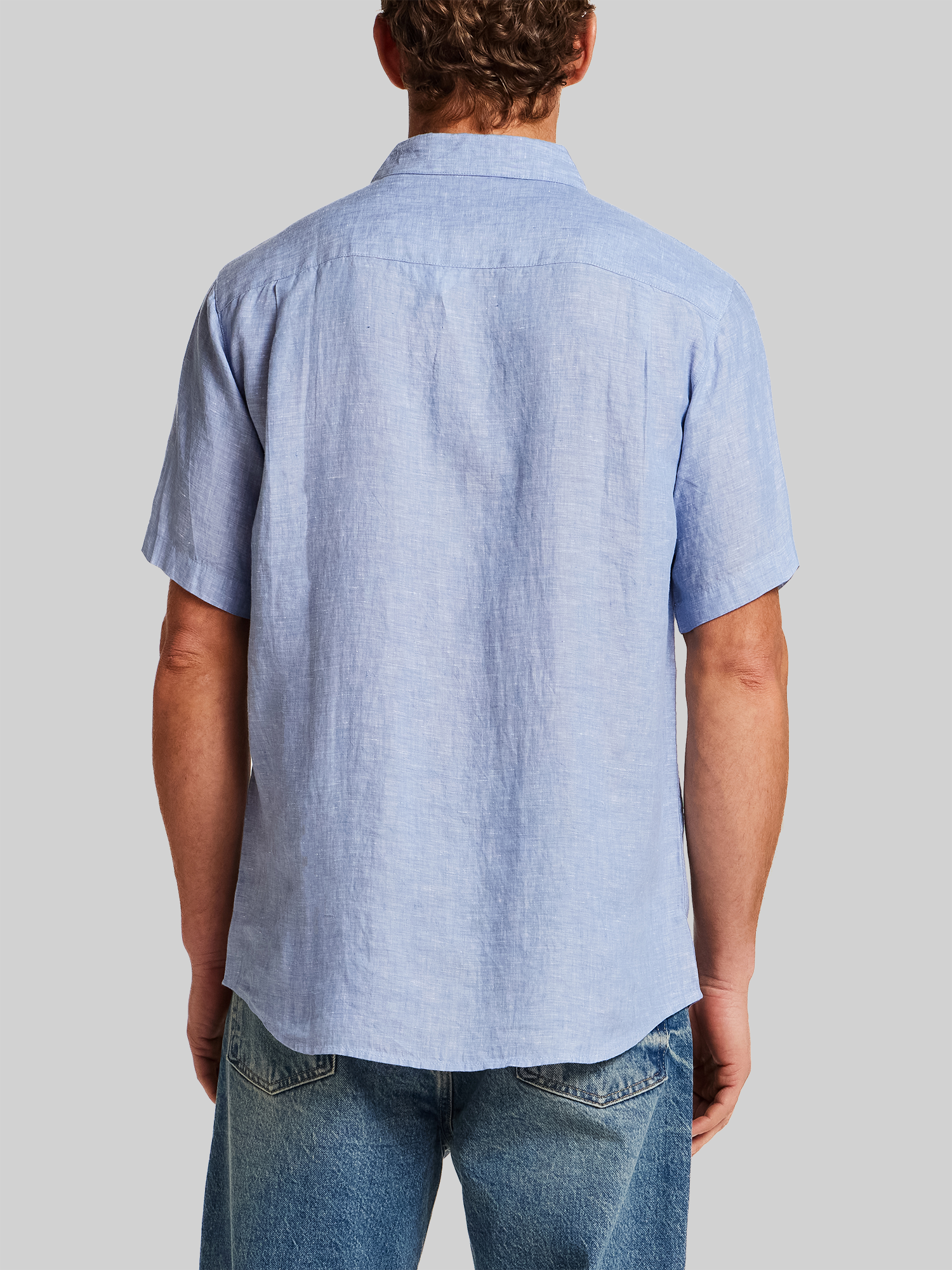 Regular Fit Solid Linen Woven Short Sleeve Shirt