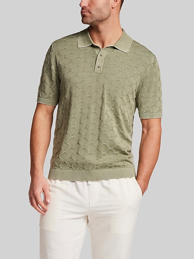 Weatherproof Vintage Regular Fit Diamond Short Sleeve Sweater Polo