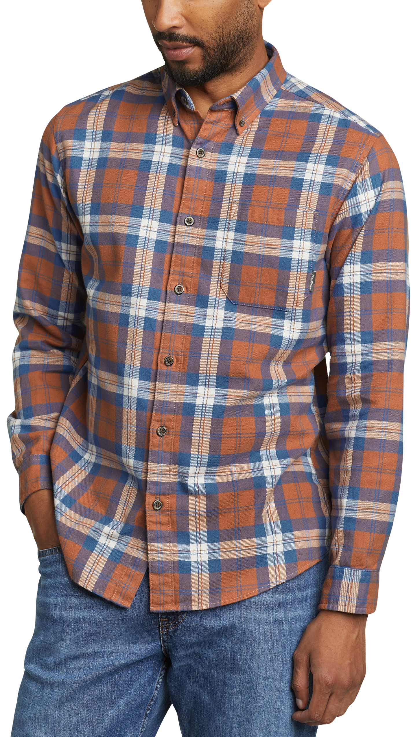 men's eddie bauer stretch flannel button down shirt