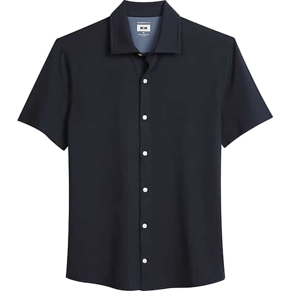 Joseph Abboud Men's Modern Fit Knit Sport Shirt Navy - Size: XL