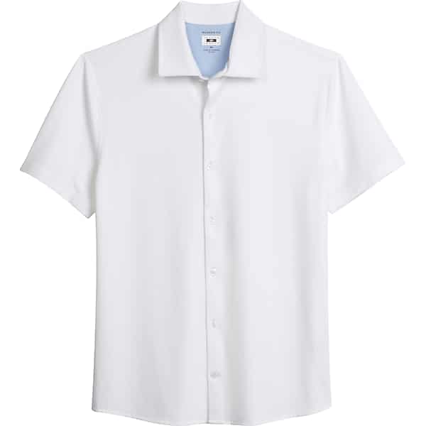 Joseph Abboud Big & Tall Men's Modern Fit Knit Button Up Shirt White - Size: 2X TMW6PVX50210