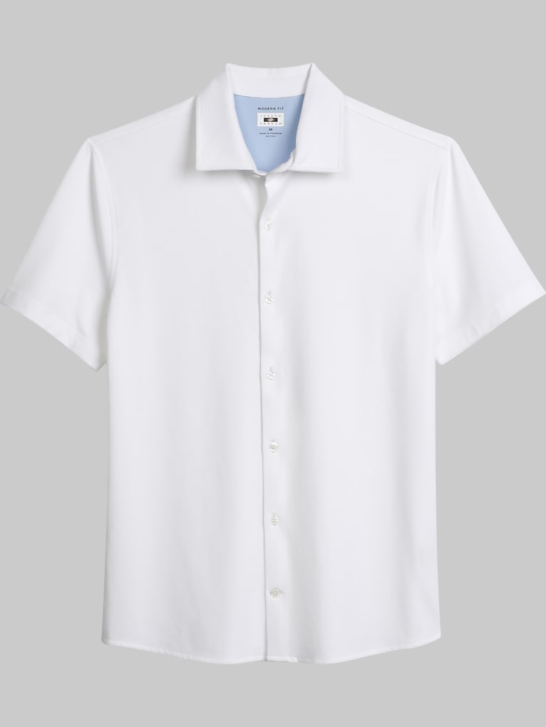 Joseph Abboud Modern Fit Knit Button Up Shirt