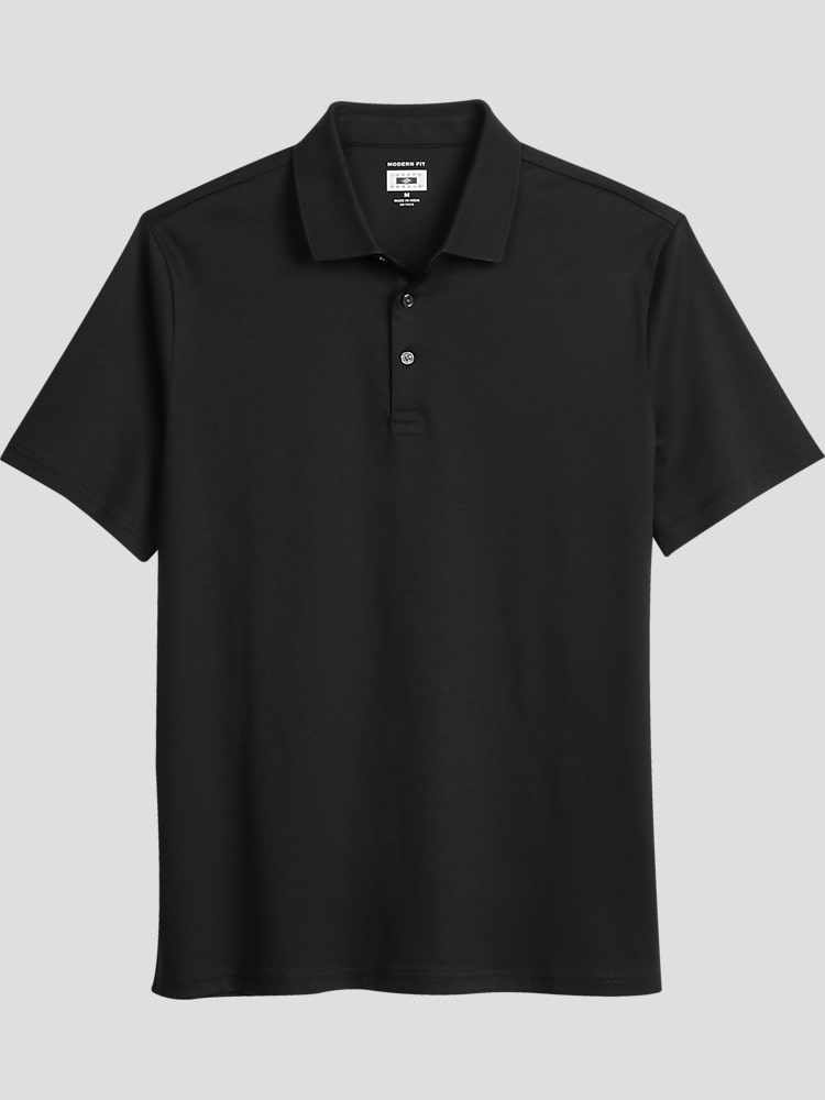 Joseph Abboud Modern Fit Luxe Cotton Polo, Black | Polo Shirts