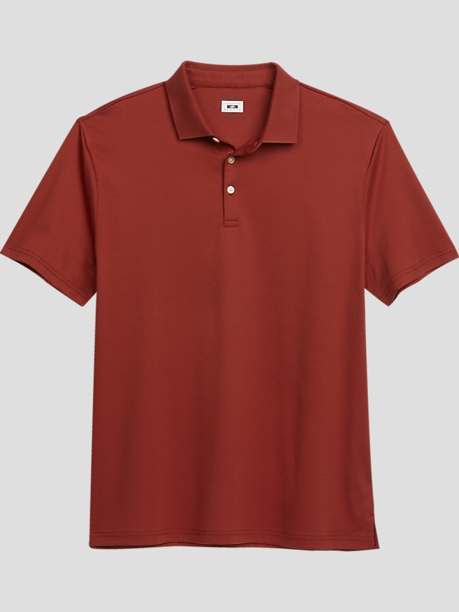 Joseph Abboud Big & Tall Men's Modern Fit Luxe Cotton Polo , Burnt Ochre / Orange