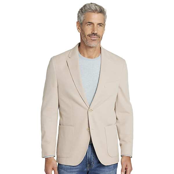 Joseph Abboud Big & Tall Men's Modern Fit Pique Knit Blazer Natural - Size: 1X TMW6PWG50194