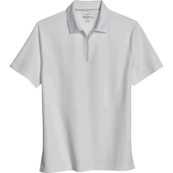 Awearness Kenneth Cole Big & Tall Men's Slim Fit Zip Placket Polo Shirt White - Size: 3X