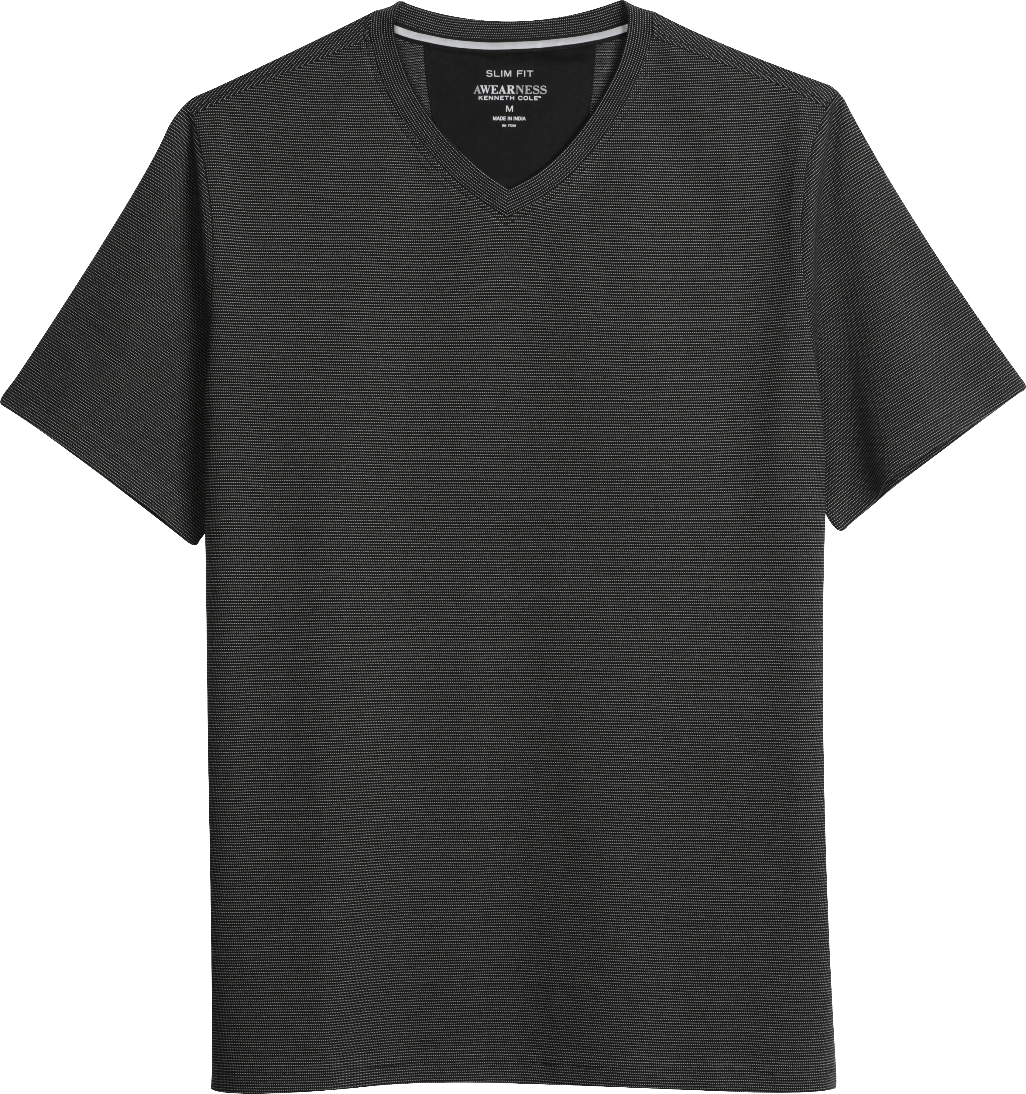 Slim Fit V-Neck Jacquard T-Shirt
