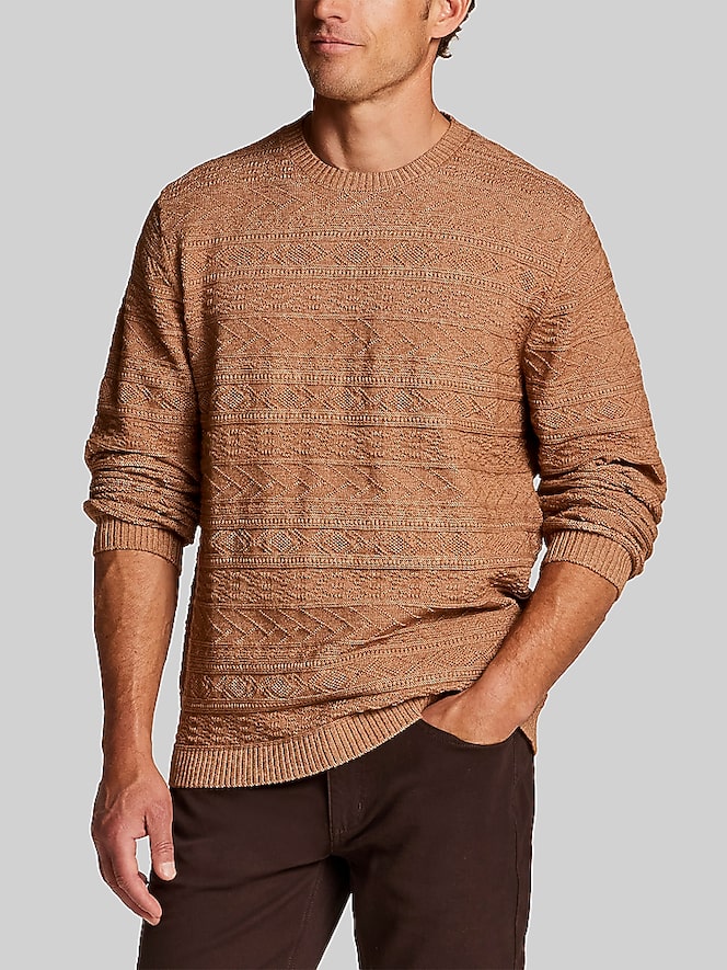 Weatherproof Vintage Textured Pattern Crewneck Sweater