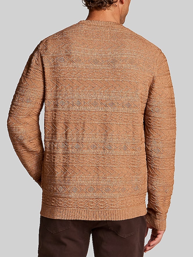 Weatherproof Vintage Textured Pattern Crewneck Sweater