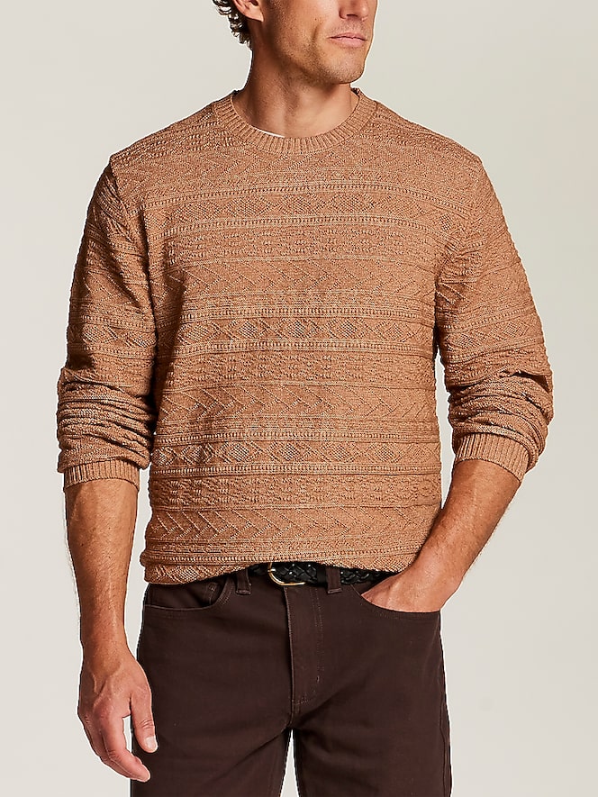 Weatherproof Vintage Textured Pattern Crewneck Sweater
