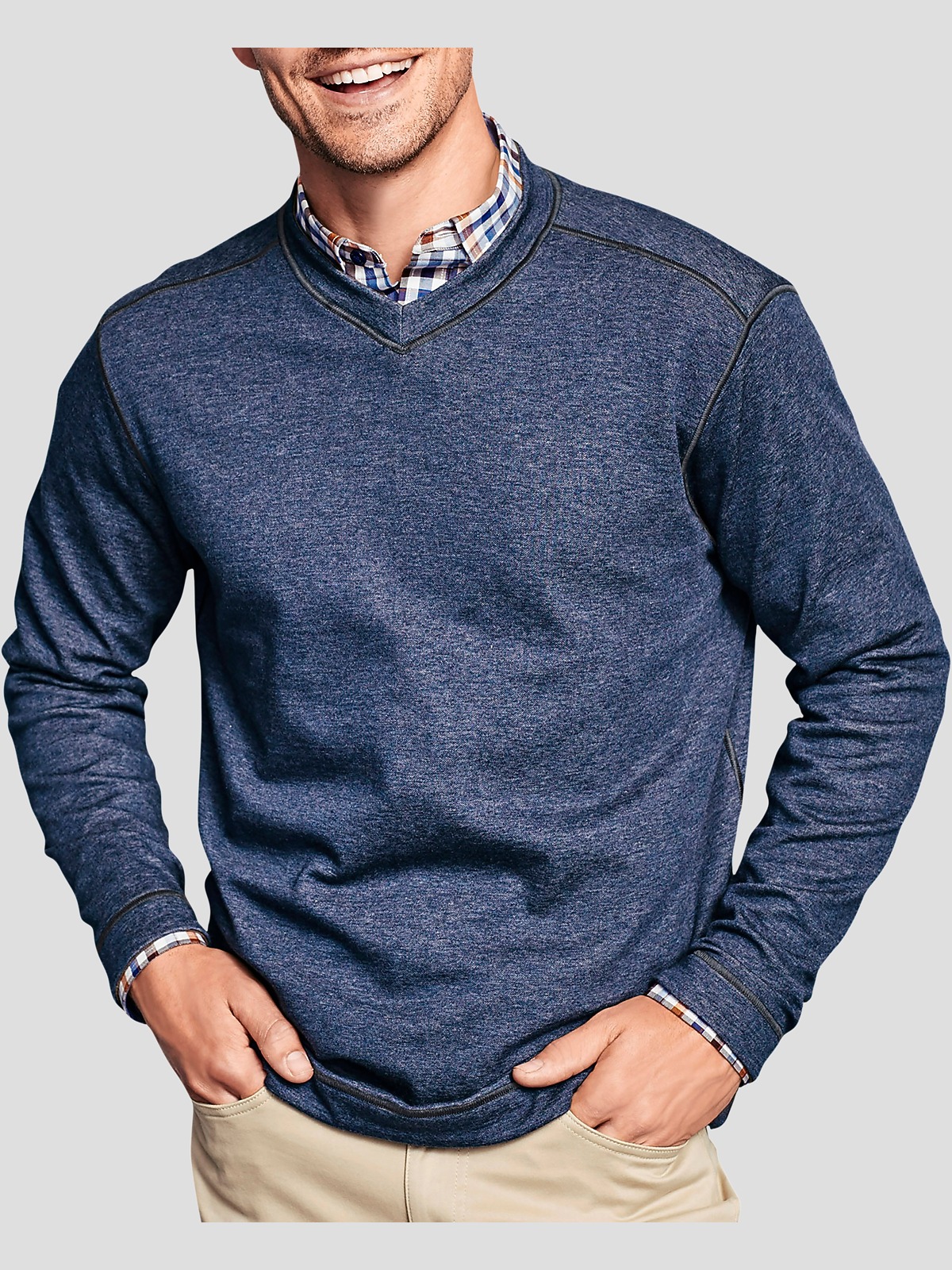 Johnston & Murphy Modern Fit VNeck Reversible Sweater Sweaters Men